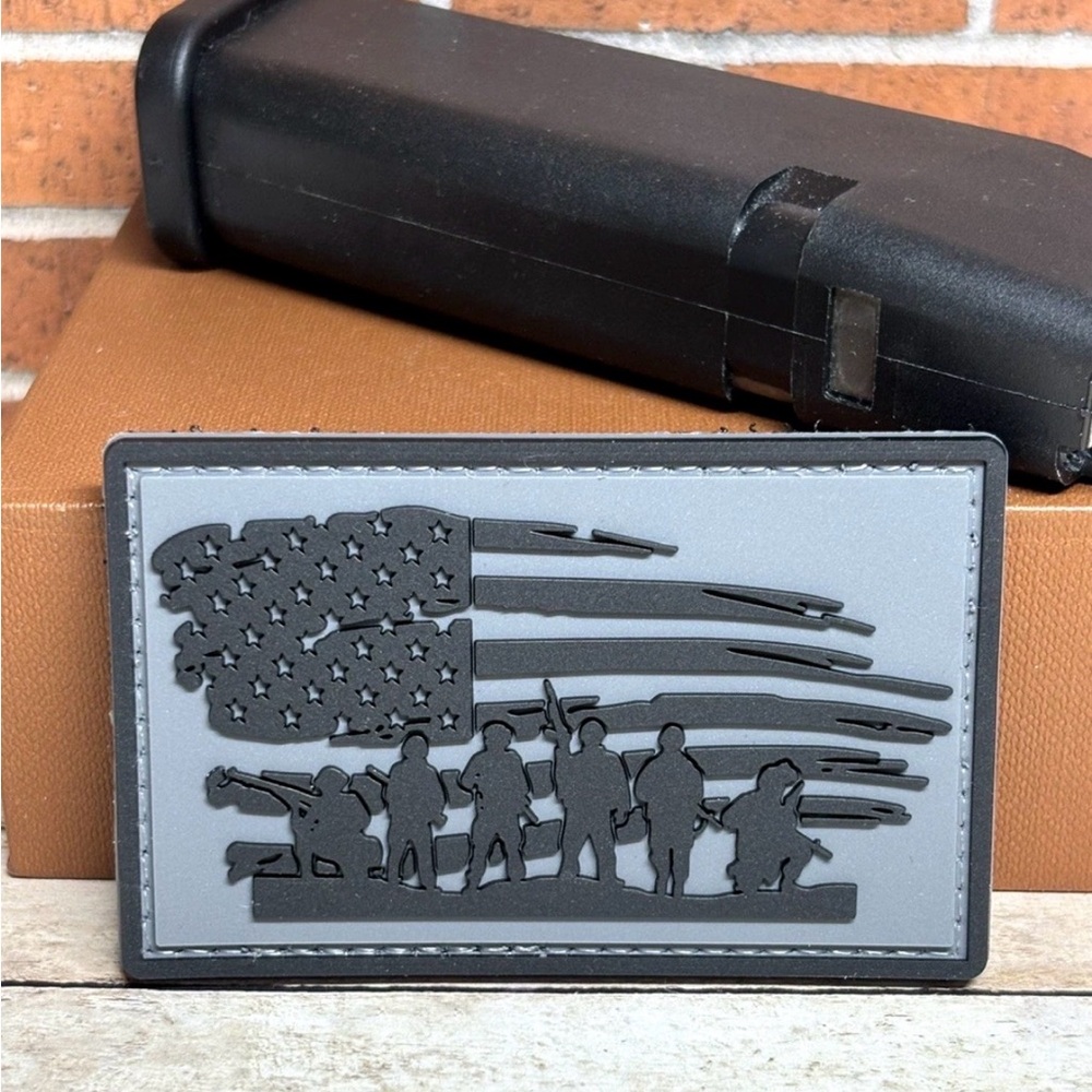 Tactical PVC Patch - American Flag Military USA Flag - Soldier Gun Morale Patch